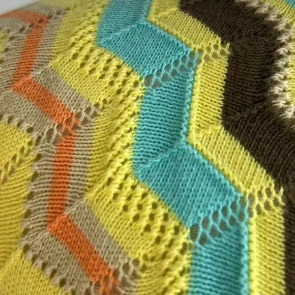 Chelsea & Violet Cute dolman sweater Cardigan Multicolor Chevron sz S - Picture 3 of 5